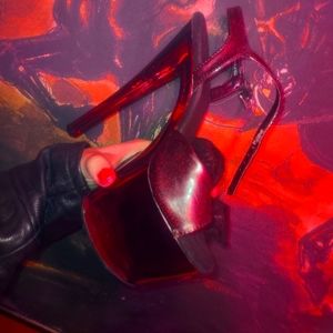 Pleasure 7inch platform buckle shoe with box and Lint Gards